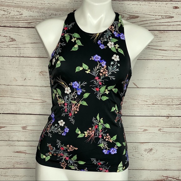 Athleta Other - Athleta Black Floral Tankini Top Size 32 B/C
